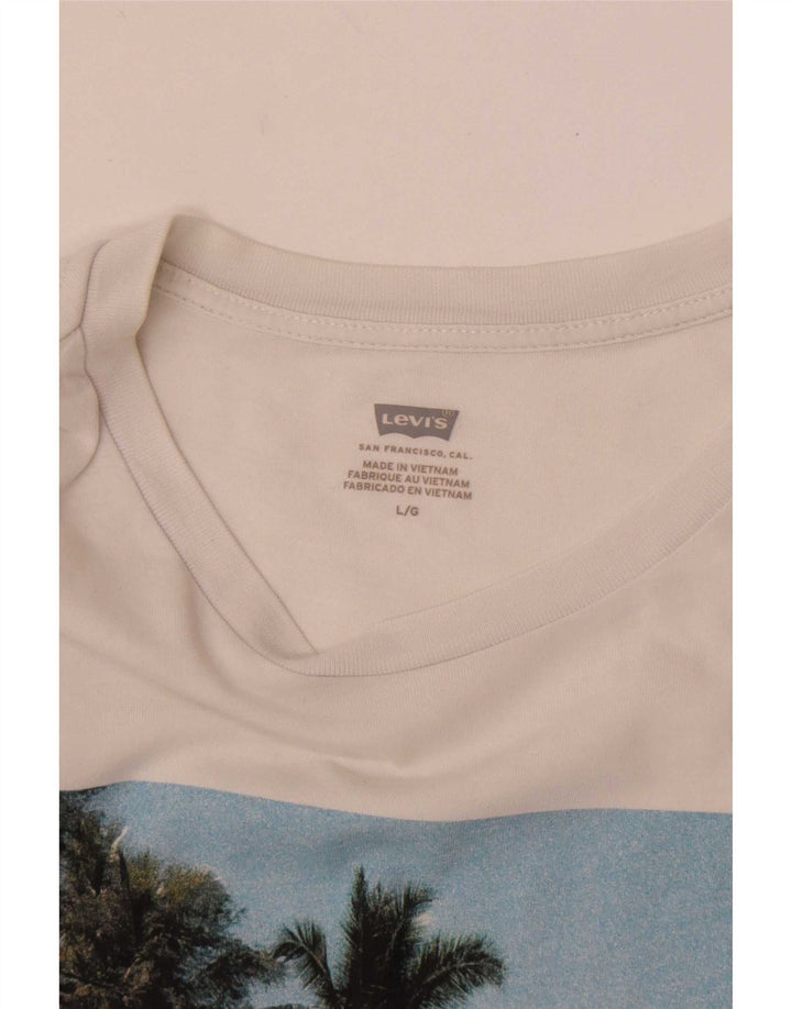 Levi's Herren-T-Shirt mit Grafik, Größe L, Weiß