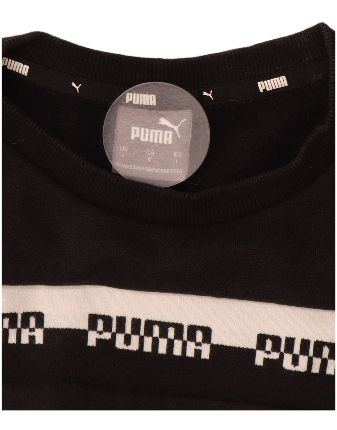 PUMA Herren Grafik-Sweatshirt-Pullover, groß, schwarze Baumwolle