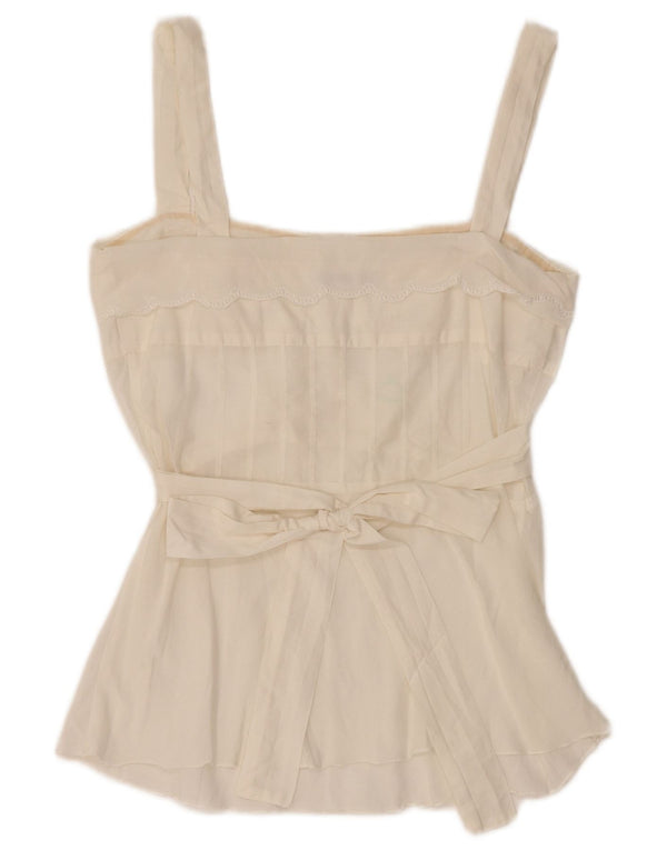 GUESS BY MARCIANO Damen Crop ärmelloses Blusenoberteil UK 8 Small Weiß