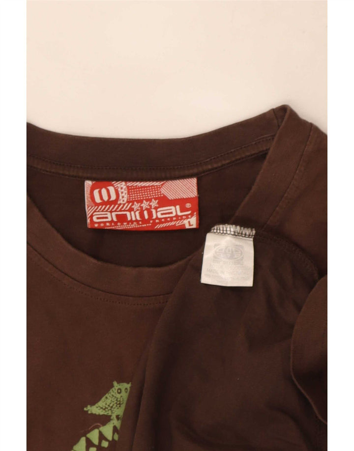Animal Graphic T-Shirt für Herren, groß, aus brauner Baumwolle