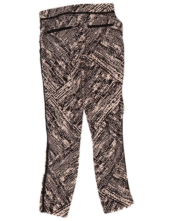 Zara Damen-Hose mit abstraktem Muster, schmale Freizeithose, Größe S, W26, L27, Schwarz