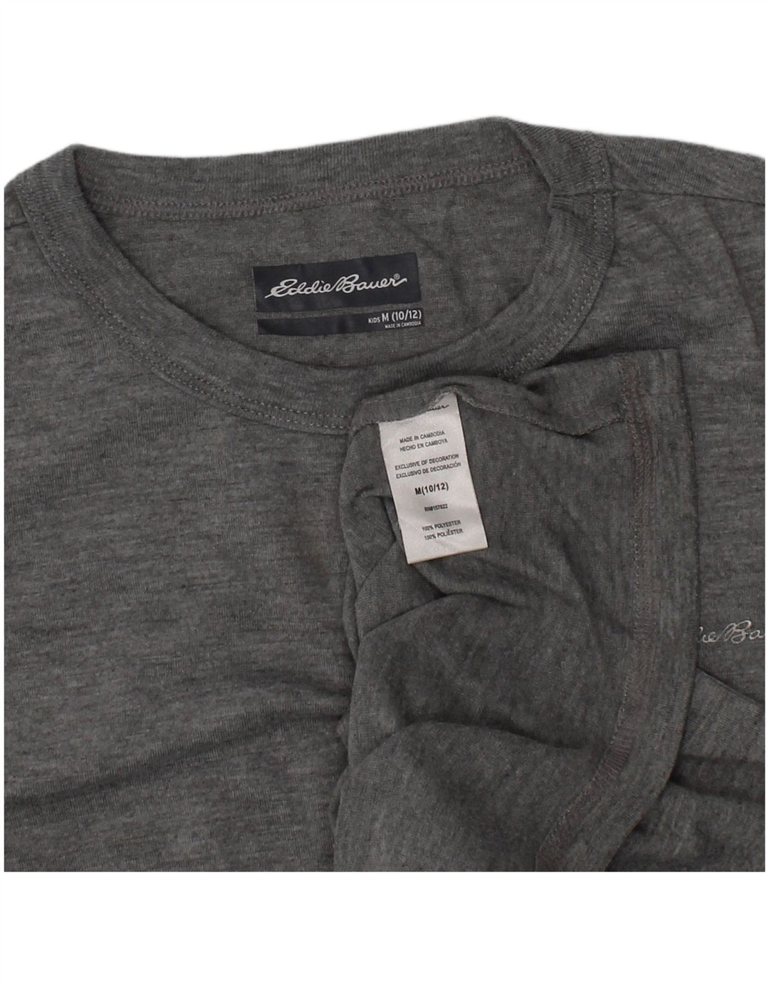 Eddie Bauer T-Shirt-Oberteil für Jungen, 10–11 Jahre, mittelgraues Polyester