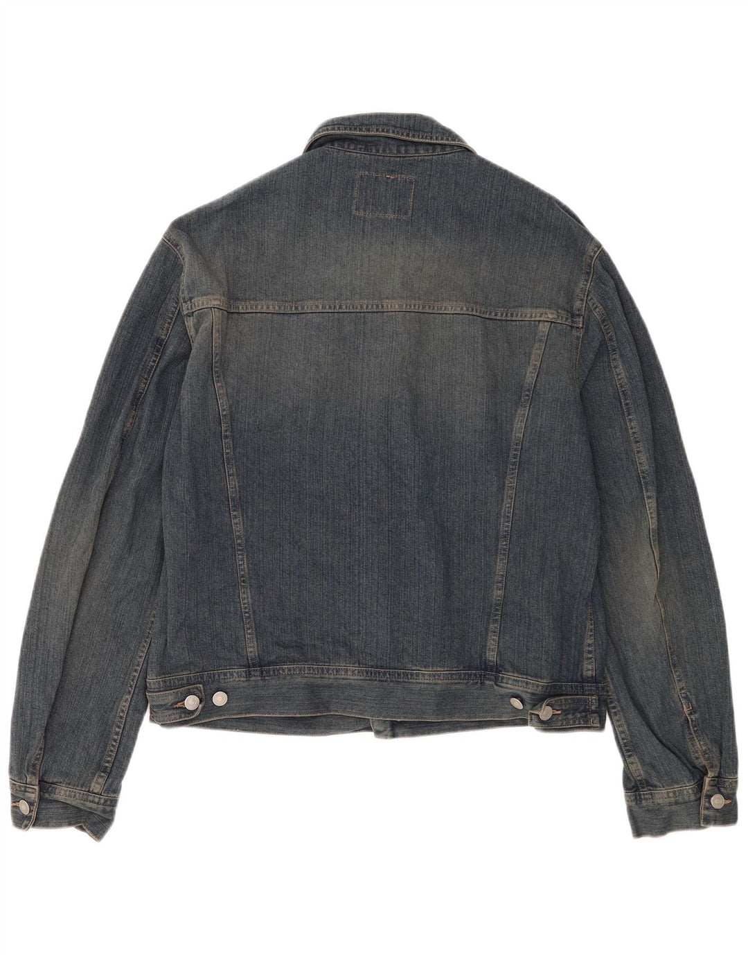 Sisley Herren Jeansjacke UK 42 XL Blaue Baumwolle