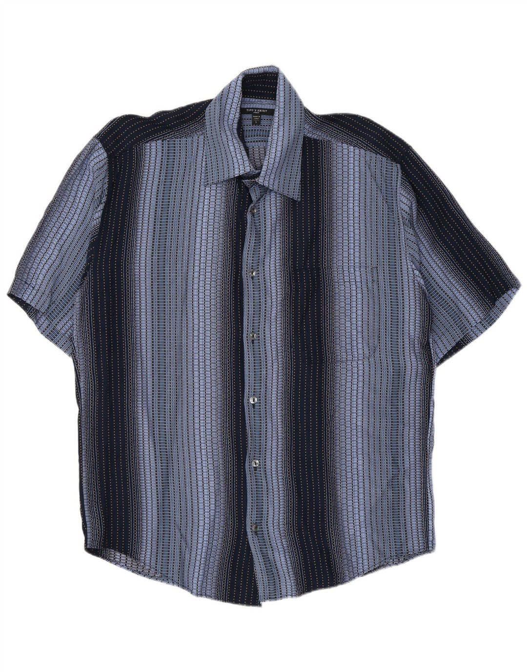 Tipo' S Herren-Kurzarmhemd, groß, marineblau, gestreift, Viskose