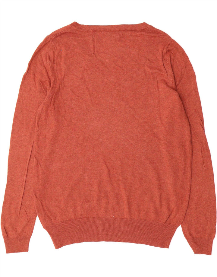 MOSSIMO Womens V-Neck Jumper Sweater UK 20 2XL Brown Nylon Vintage Mossimo and Second-Hand Mossimo from Messina Hembry 