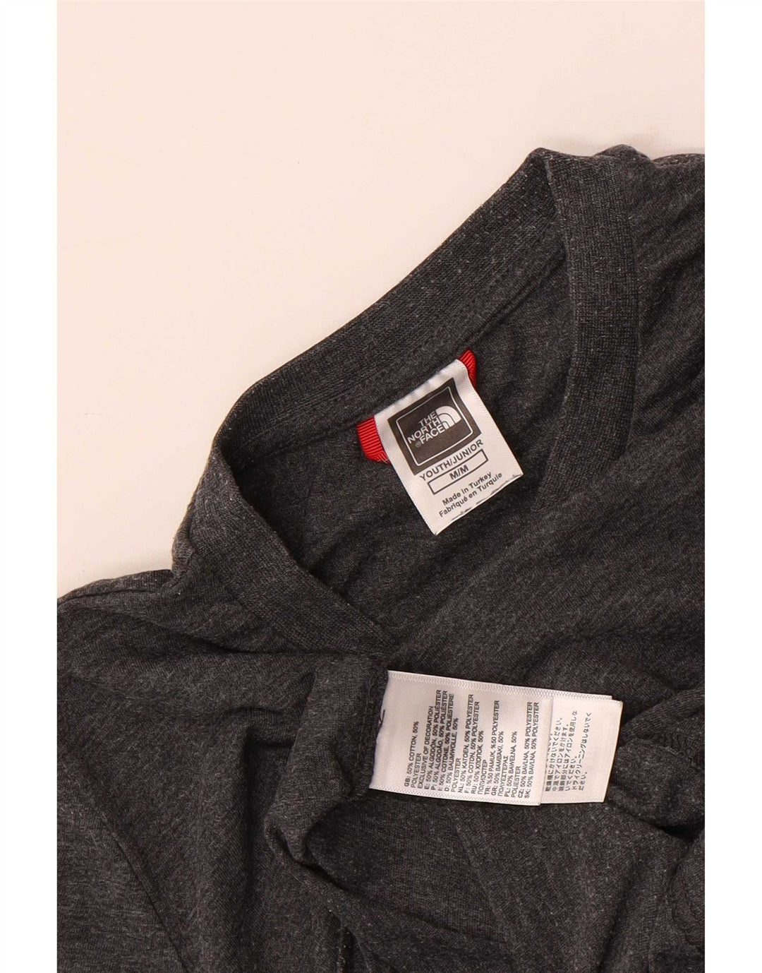 The North Face T-Shirt-Oberteil für Jungen, 9–10 Jahre, mittelgraue Baumwolle