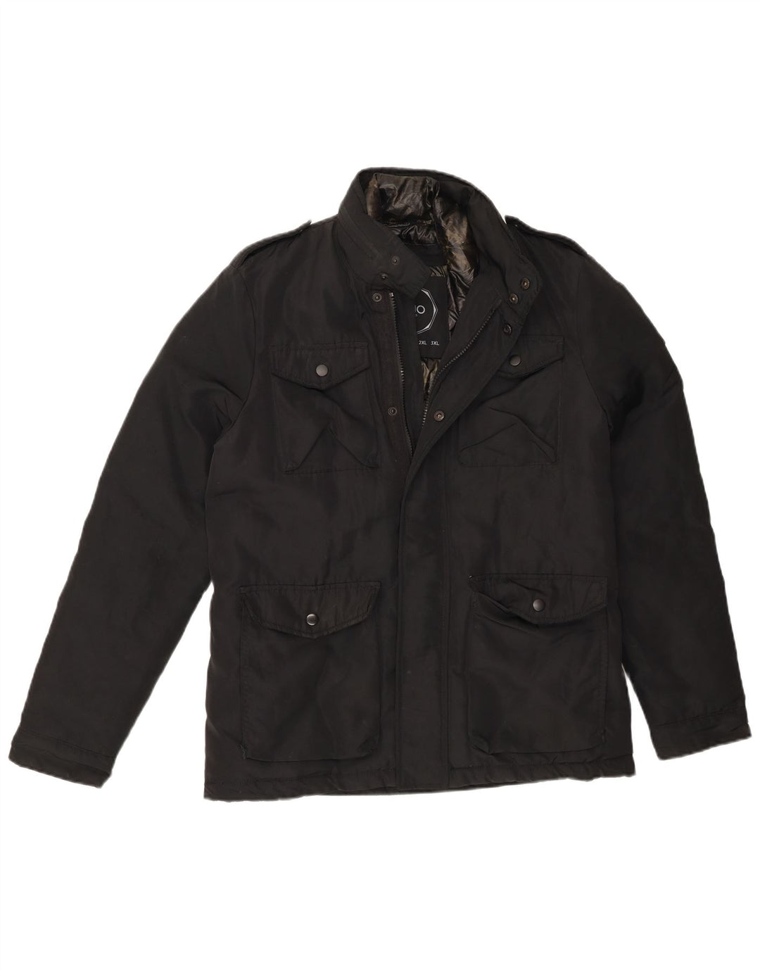 Liu Jo Herren-Militär-Windbreaker-Jacke, UK 36, S, Schwarz, Polyester