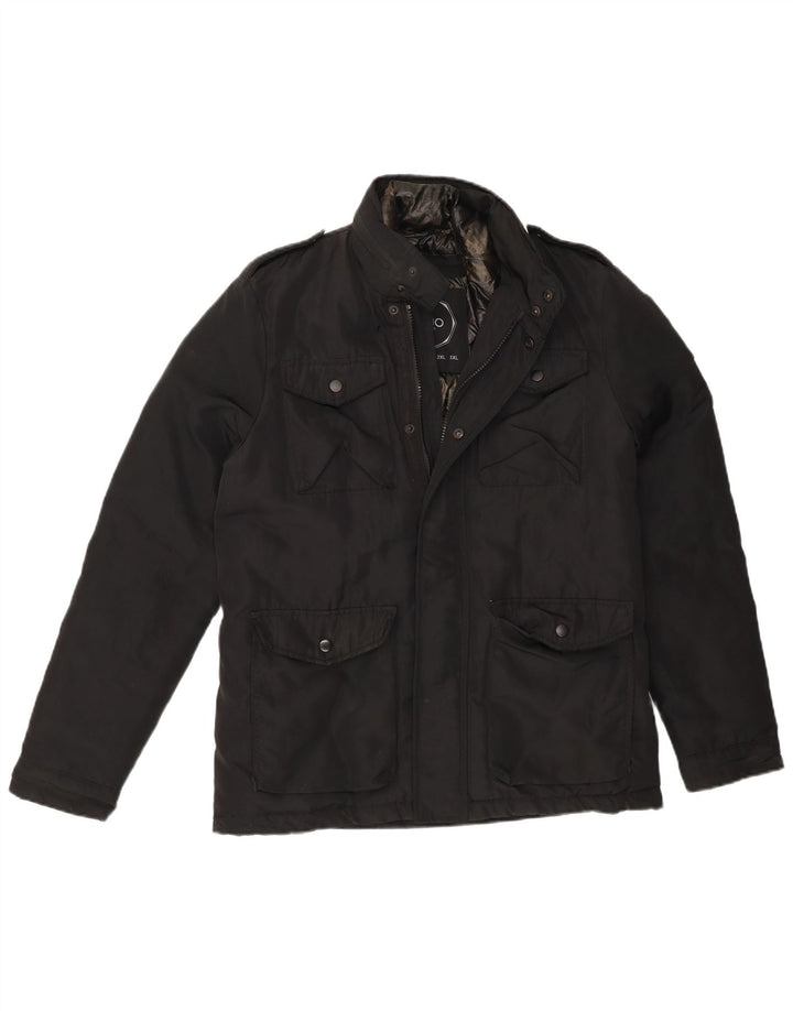 Liu Jo Herren-Militär-Windbreaker-Jacke, UK 36, S, Schwarz, Polyester