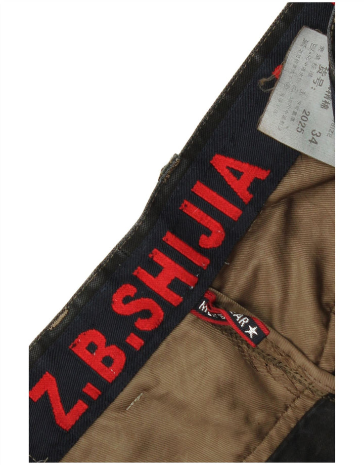 Vintage Herren Straight Chino Hose W34 L31 Schwarz