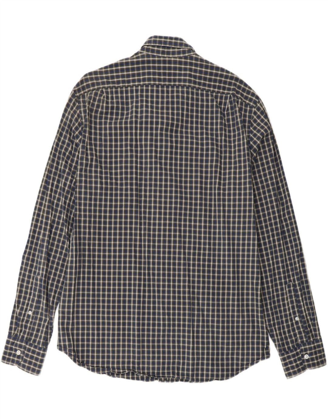 J. CREW Mens Flex Slim Shirt XL Navy Blue Check Cotton Vintage J. Crew and Second-Hand J. Crew from Messina Hembry 