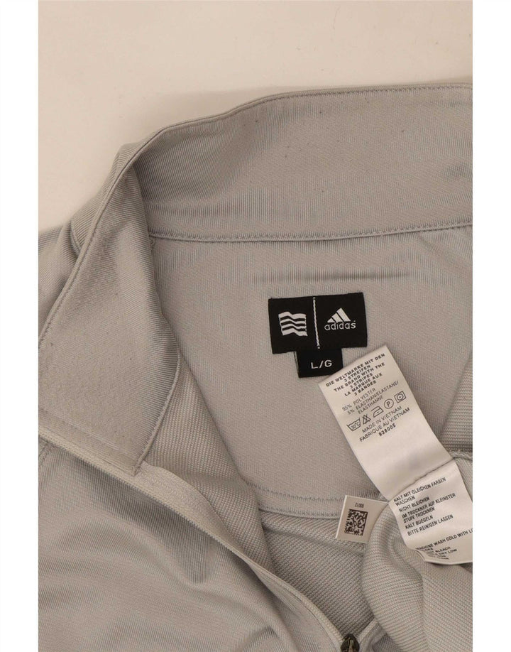 Adidas Herren Climawarm Zip Neck Pullover Trainingsanzug Top Large Grau Polyester