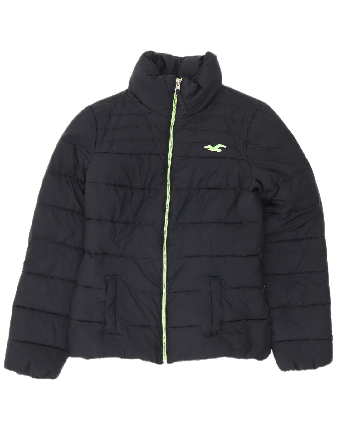 Hollister Damen Sherpa Wattierte Jacke UK 10 Small Marineblau Polyester