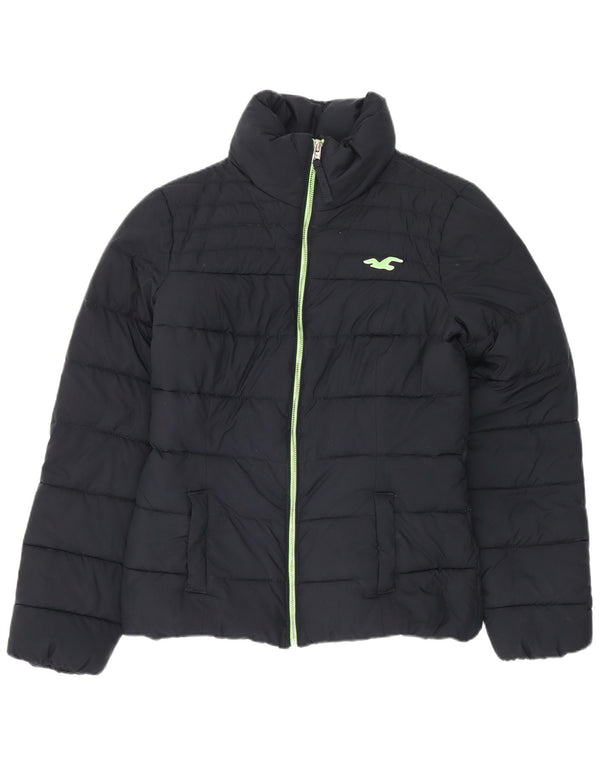 Hollister Damen Sherpa Wattierte Jacke UK 10 Small Marineblau Polyester