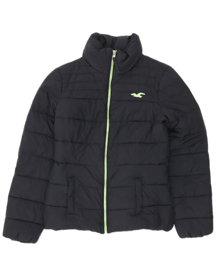 Hollister Damen Sherpa Wattierte Jacke UK 10 Small Marineblau Polyester
