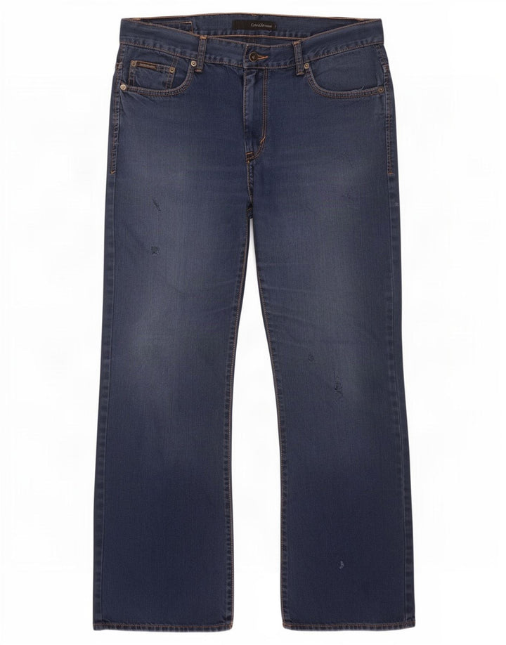 Calvin Klein Herren Bootcut Jeans W33 L30 Marineblau Baumwolle