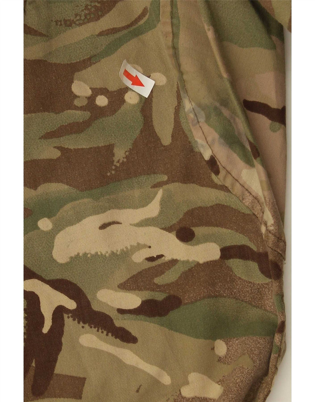 Vintage Herren Straight Cargo Hose W30 L32 Khaki Camouflage Polyester