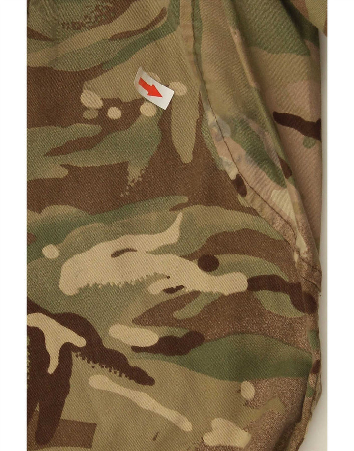 Vintage Herren Straight Cargo Hose W30 L32 Khaki Camouflage Polyester