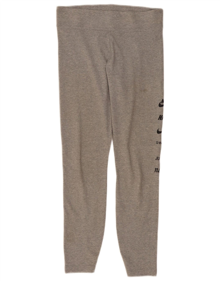 NIKE Damen Graphic Leggings UK 14 Large Graue Baumwolle