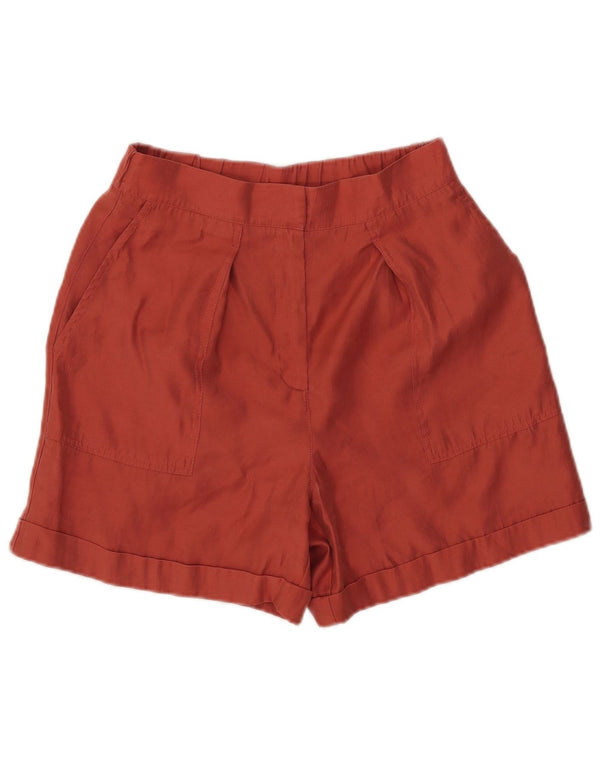 Zara Damen-Chinoshorts mit hohem Bund und Pegged-Motiv, Größe S, W26, Orange, Lyocell