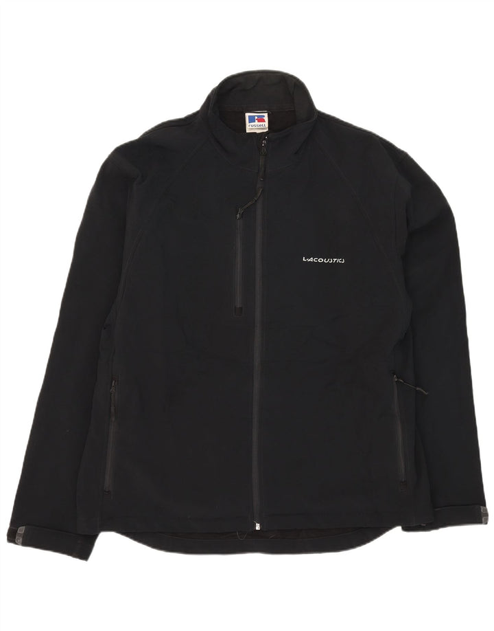 Russell Athletic Herren-Windbreaker-Jacke, UK 42, XL, Schwarz, Polyester