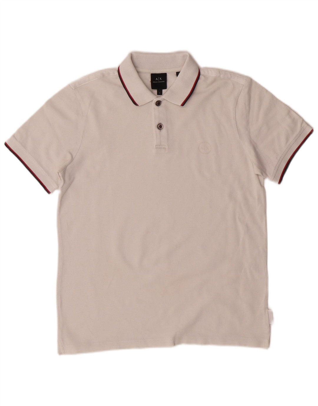 Armani Exchange Herren-Poloshirt, kleine weiße Baumwolle