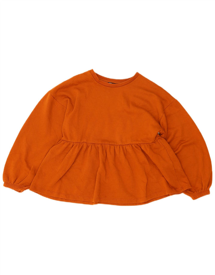 Zara Damen-Sweatshirt in Übergröße, Größe S, Braun, Baumwolle, UK 10