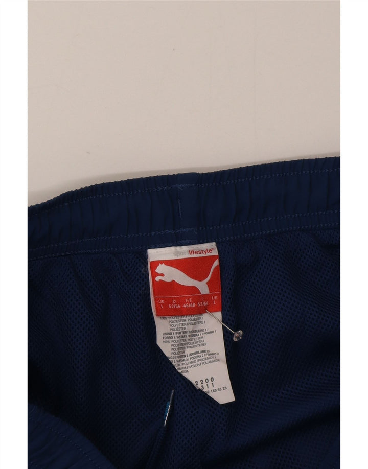 Puma Herren-Trainingsanzug mit Grafik, Jogginghose, groß, blau, Polyester