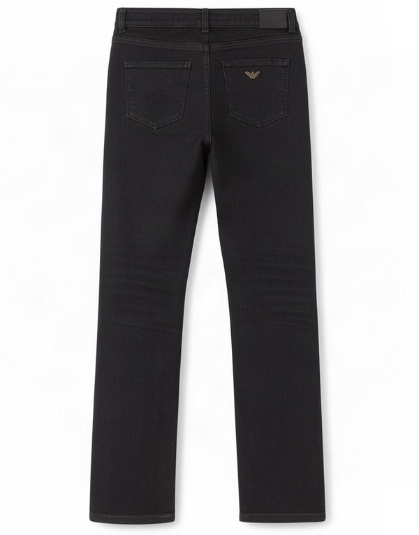 Armani Damen Straight Jeans W26 L27 Schwarze Baumwolle