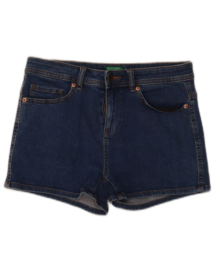 BENETTON Damen Jeansshorts W30 Mittelblau