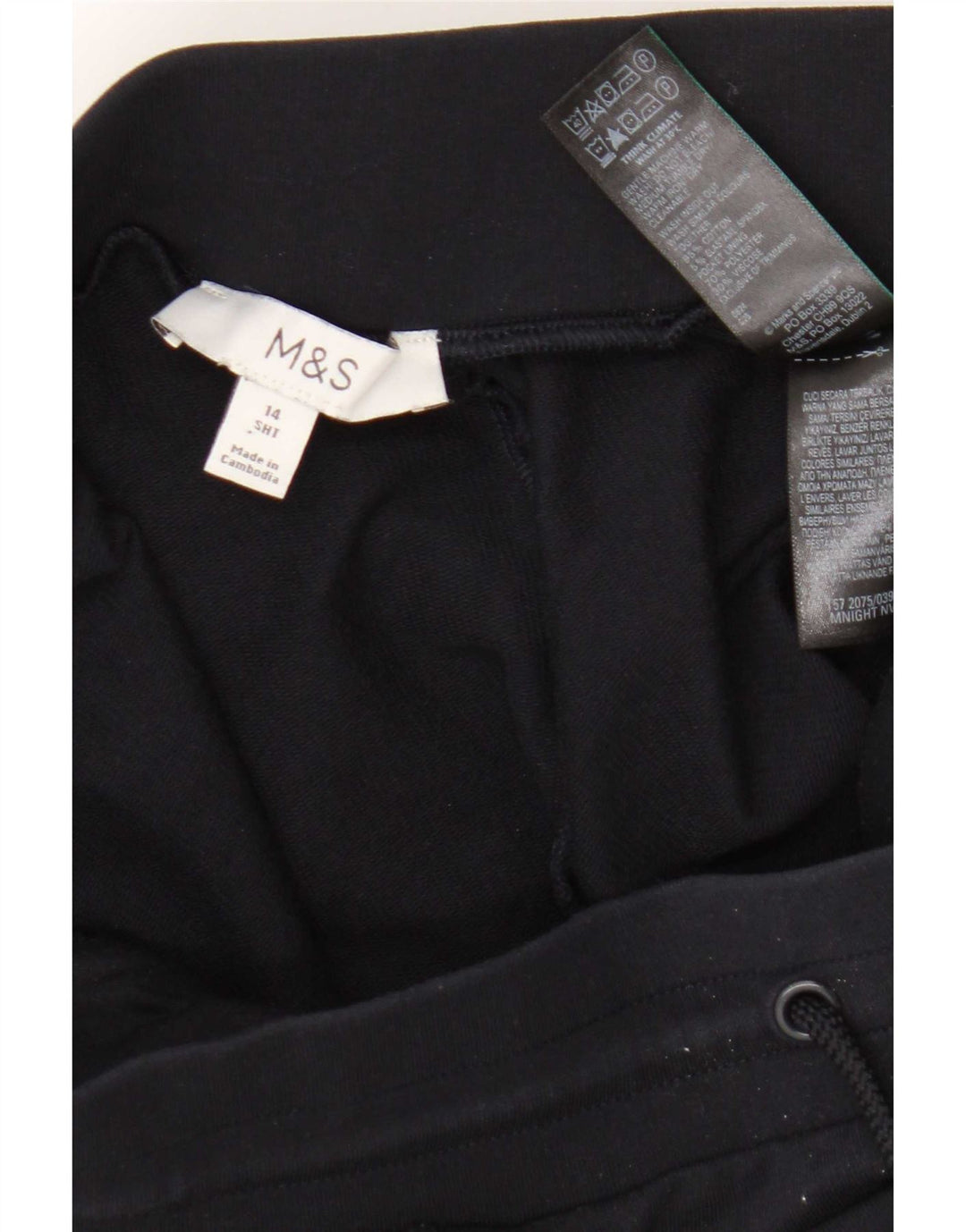 Marks & Spencer Trainingshose für Damen, UK 14, Größe L, Marineblau, Baumwolle
