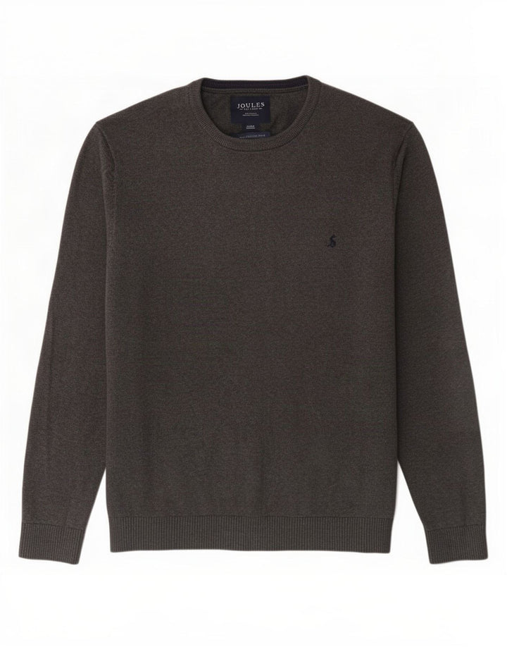 Joules Herren-Pullover mit Rundhalsausschnitt, groß, graue Baumwolle