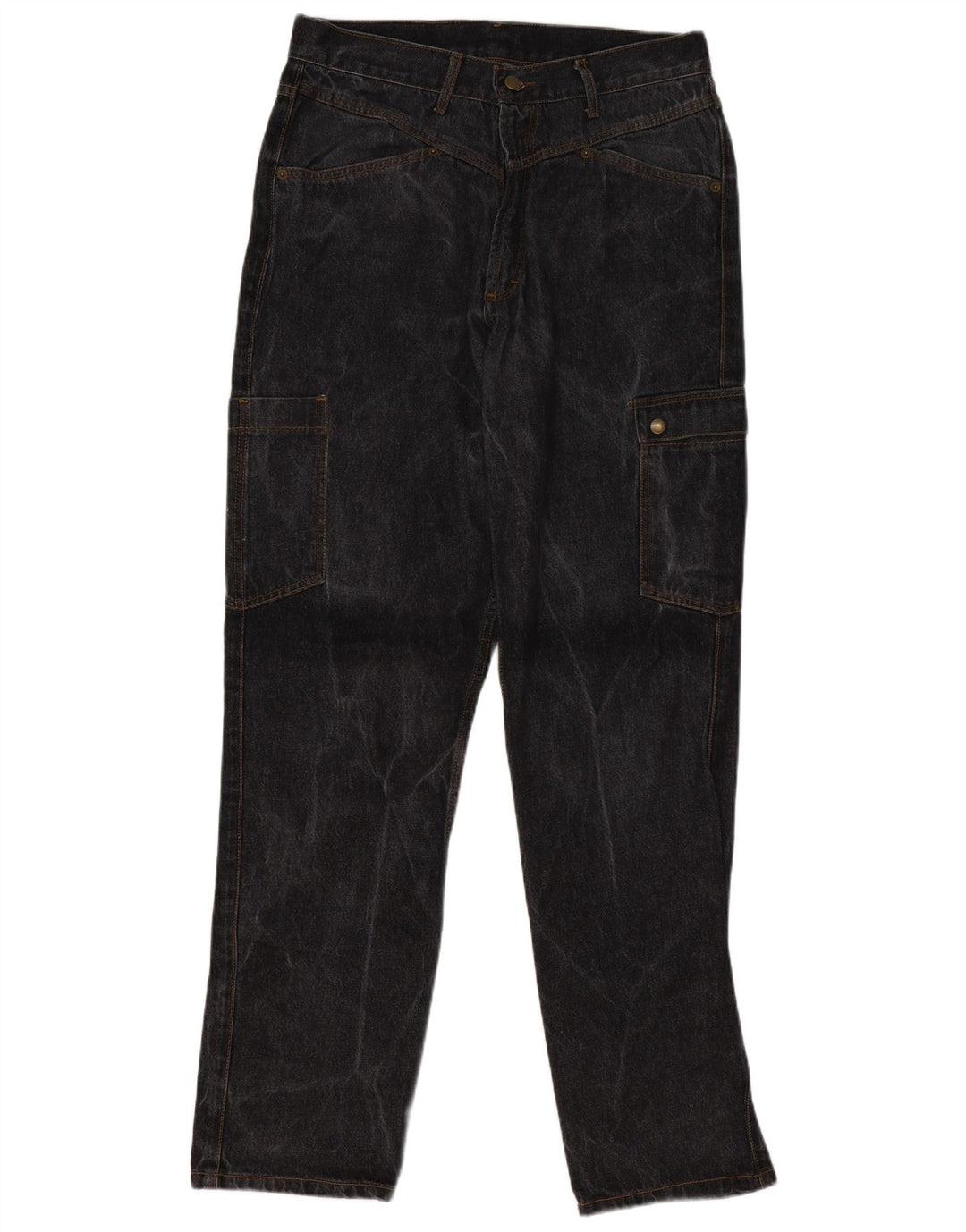 Vintage Herren Cargo Tapered Jeans W33 L34 Graue Baumwolle