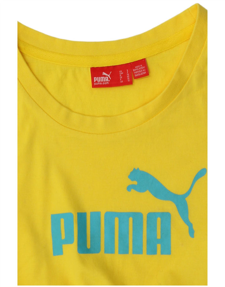 Puma Damen Graphic T-Shirt Top UK 10 Small Gelb