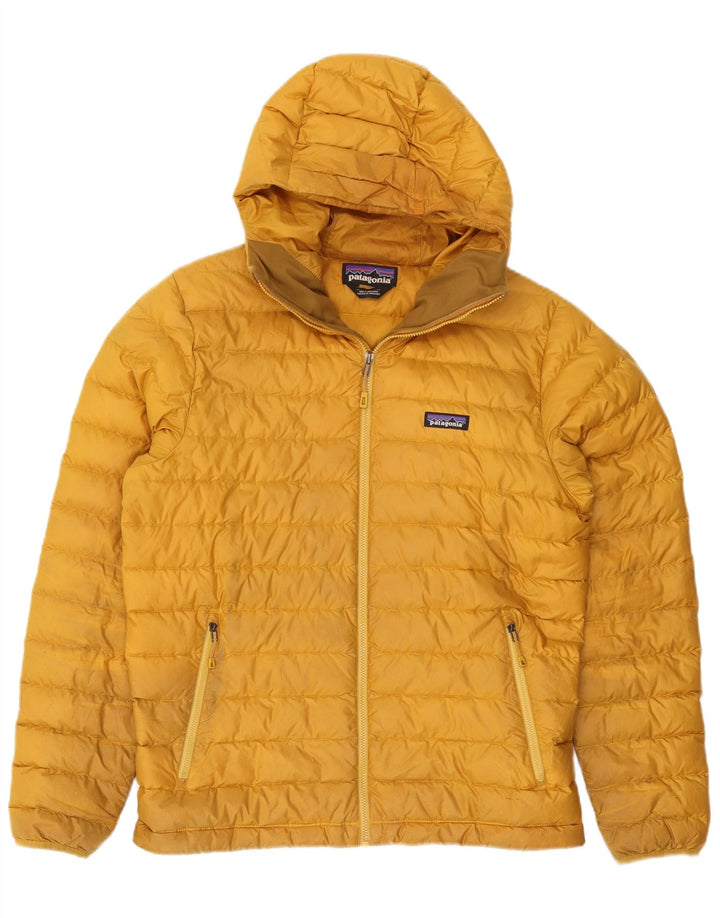 Patagonia Wattierte Herrenjacke mit Kapuze, UK 38, Mittelgelb, Polyester