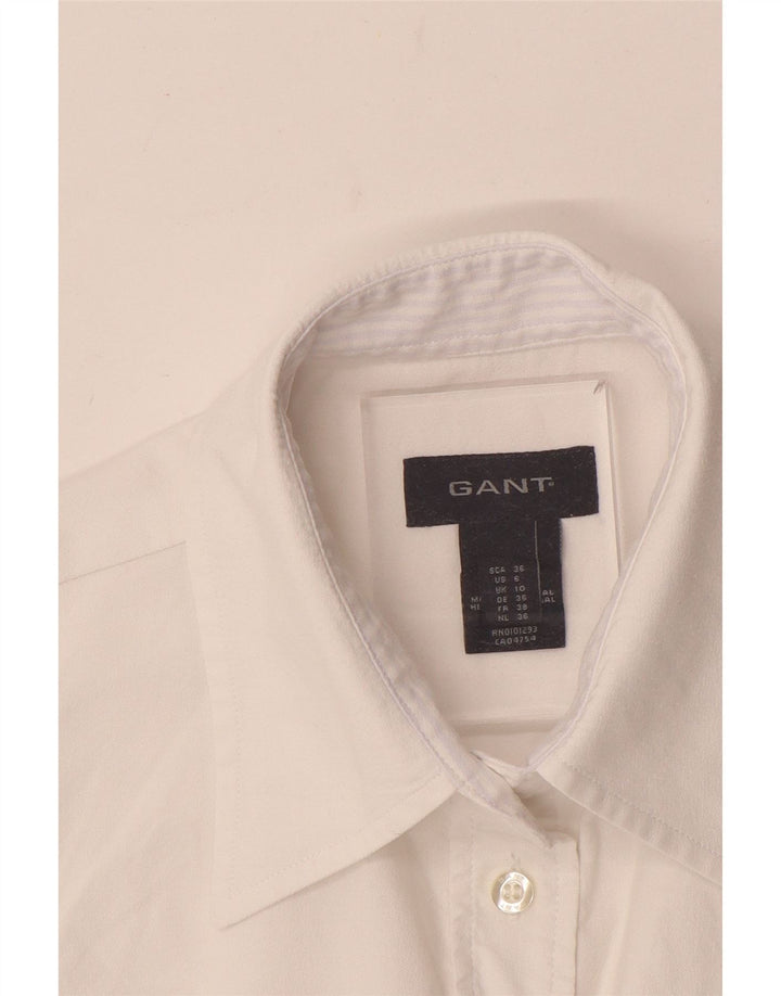Gant Damenhemd UK 10 Small Weiße Baumwolle