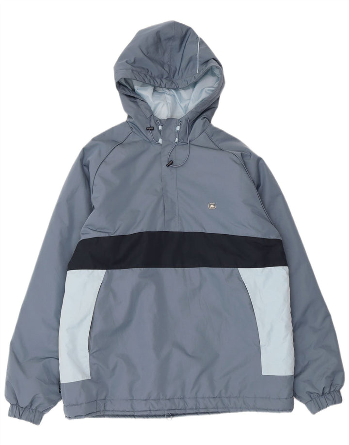 Ellesse Herren-Anorakjacke mit Kapuze, UK 38, mittelgraues Farbblock-Polyester