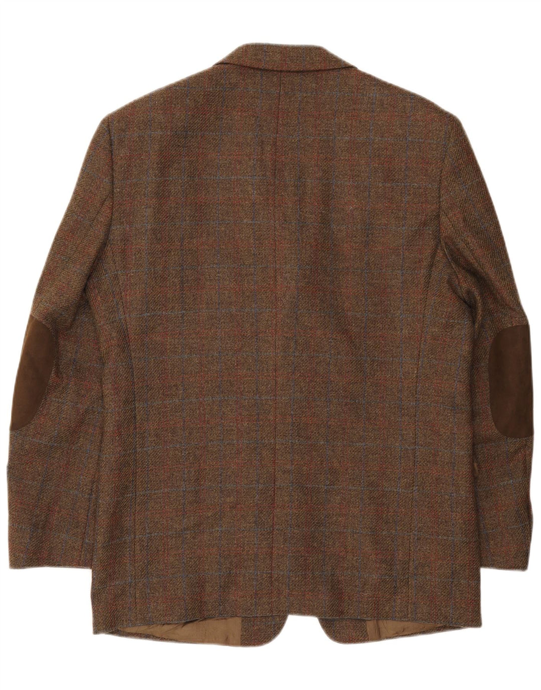 Gilberto Herren-Blazer mit 3 Knöpfen, UK 40, groß, braun kariert, Schurwolle