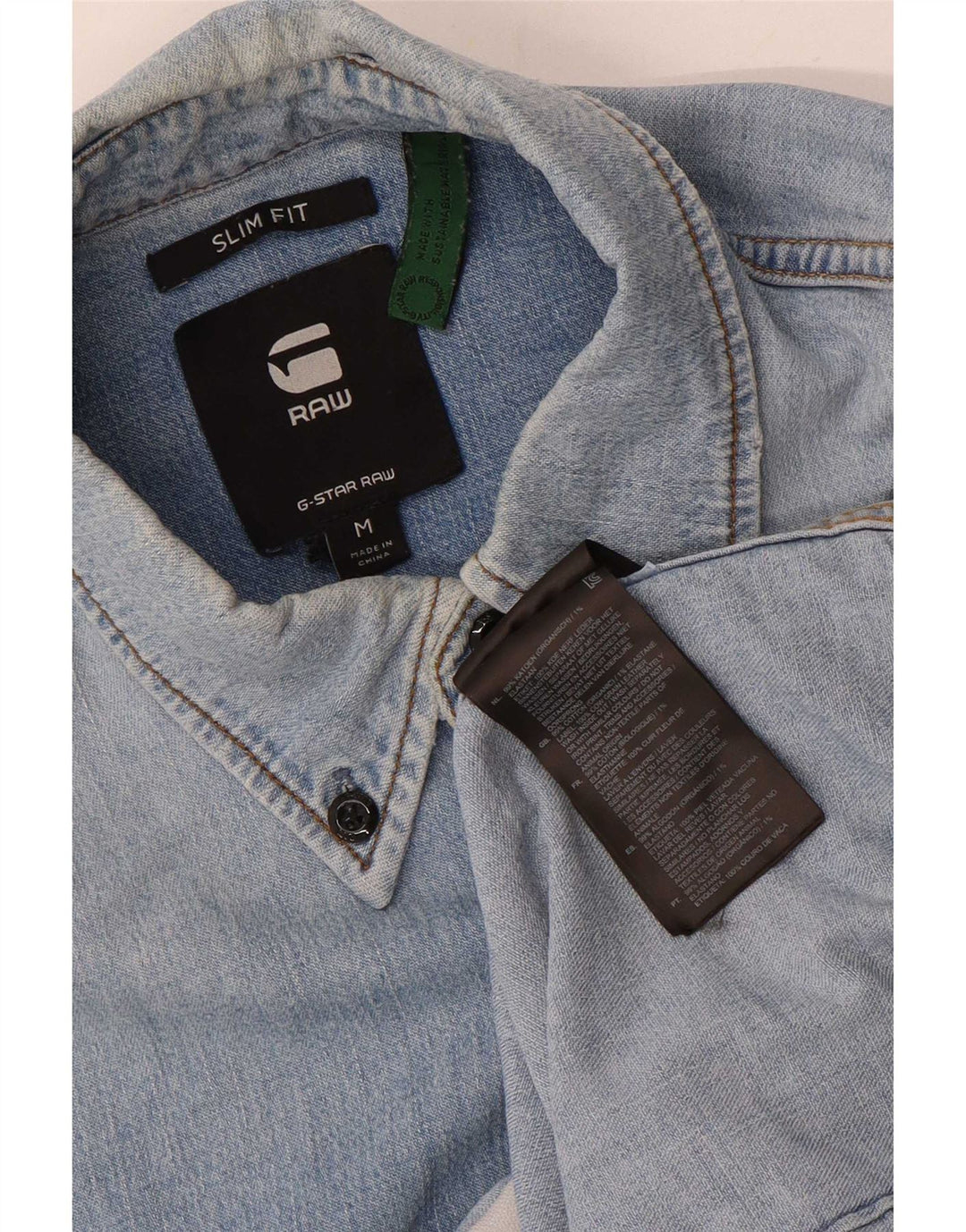 G-Star Slim Fit Jeanshemd für Herren aus mittelblauer Baumwolle