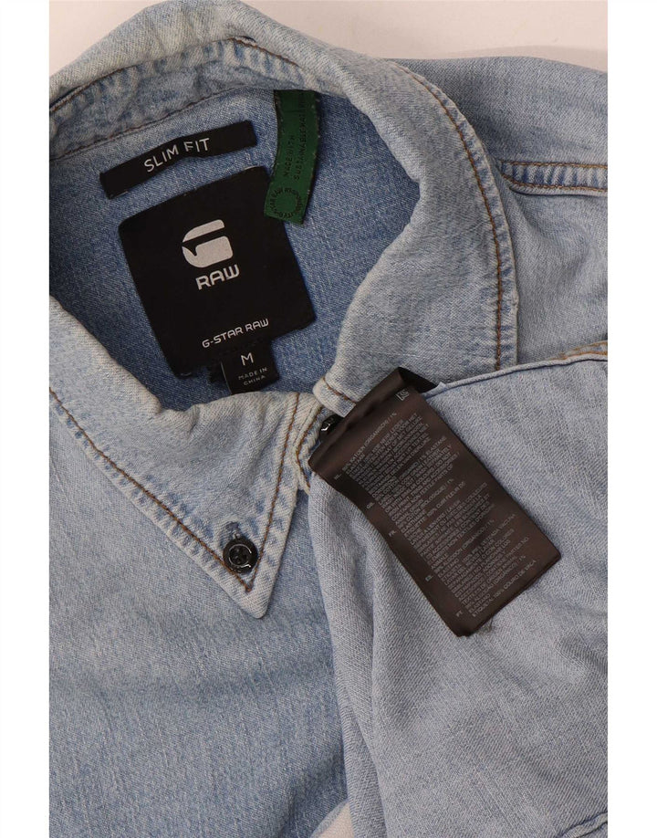 G-Star Slim Fit Jeanshemd für Herren aus mittelblauer Baumwolle