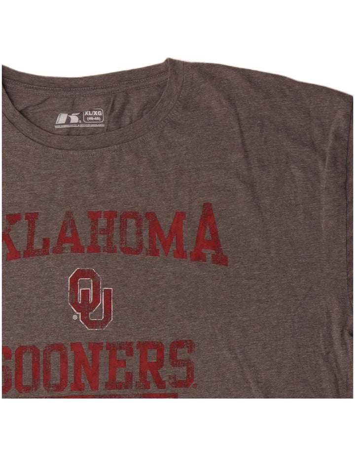 RUSSELL ATHLETIC Herren Oklahoma Sooners Grafik-T-Shirt-Oberteil XL Grau