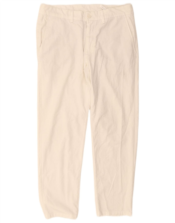Gerade Chino-Hose für Herren von Zara, EU 42, Größe L, W32, L28, Weiß, Polyester