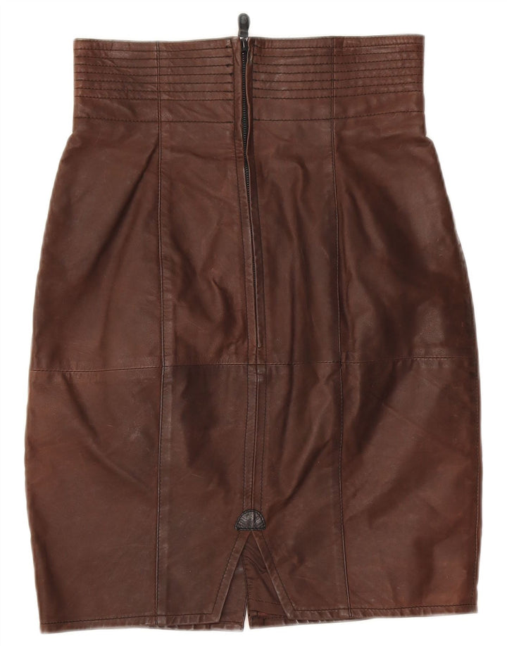 Vintage Damen Lederrock W28 Mittelbraunes Leder