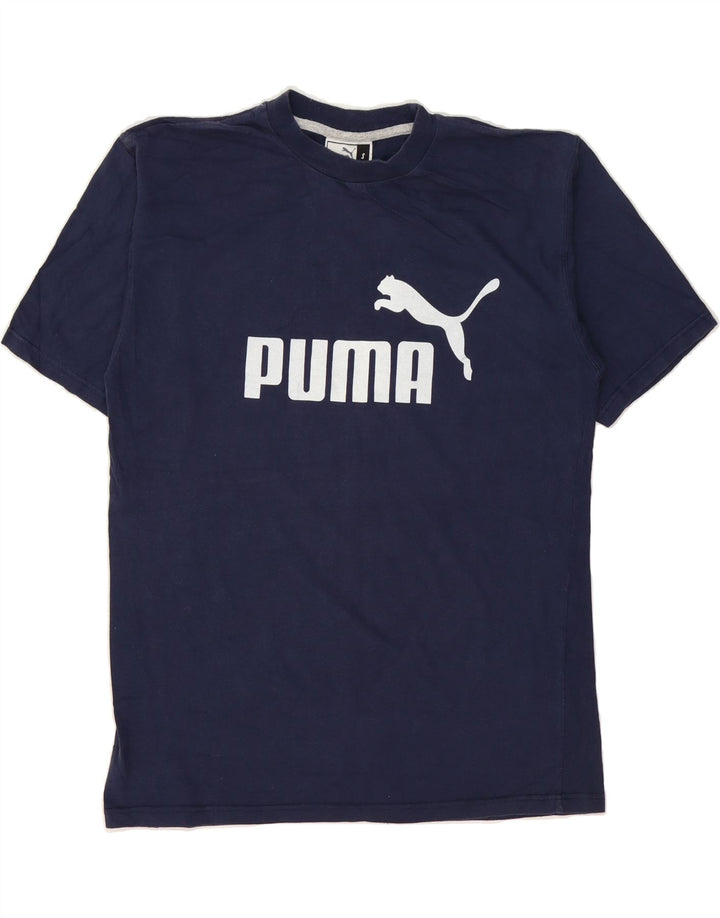 PUMA Mens Graphic T-Shirt Top Small Navy Blue Cotton Vintage Puma and Second-Hand Puma from Messina Hembry 