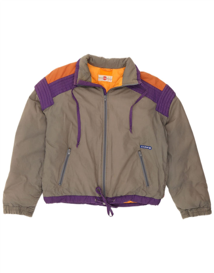 Colmar Damen-Skijacke IT 44 Mittelgrauer Colourblock-Baumwoll-Retro