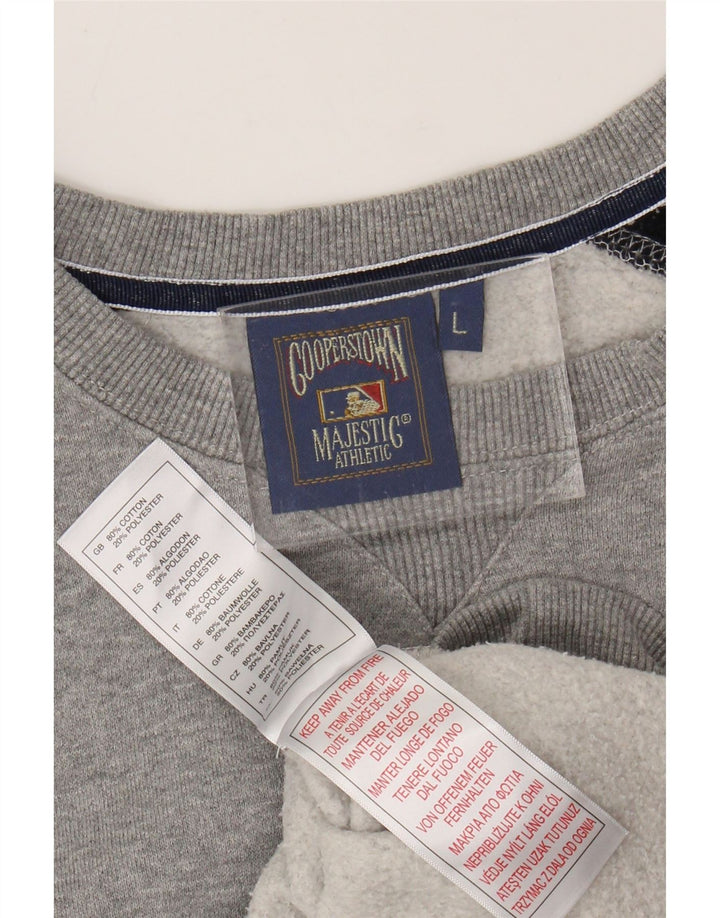 MAJESTIC Damen New York Yankees Sweatshirt Pullover UK 16 Large Grau