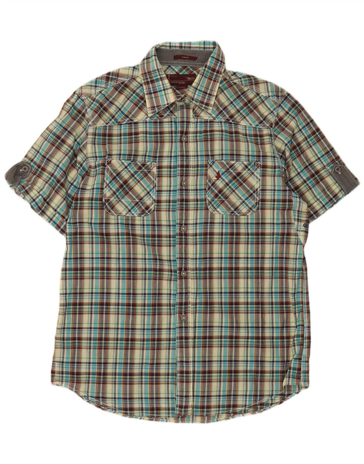 Marlboro Classics Herren Slim Fit Kurzarmhemd XL Mehrfarbig kariert