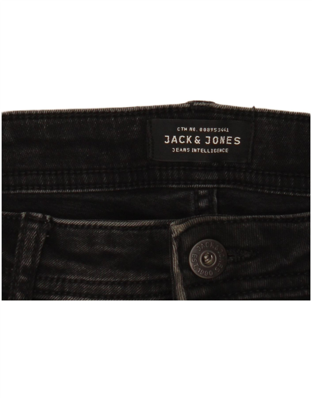 JACK & JONES Herren Liam Distressed Skinny Jeans W34 L31 Schwarz