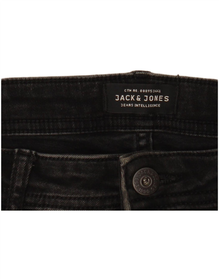 JACK & JONES Herren Liam Distressed Skinny Jeans W34 L31 Schwarz