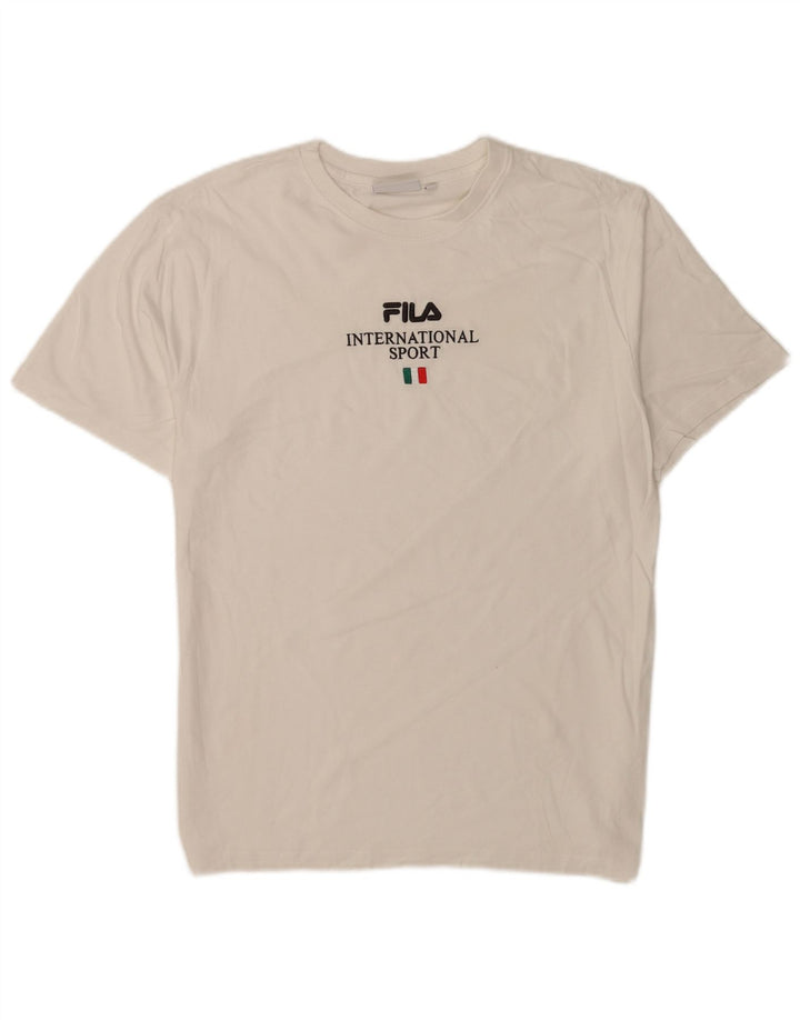Fila Herren-T-Shirt mit Grafik, mittelweiße Baumwolle