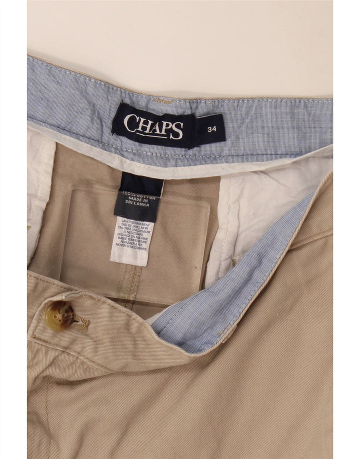 CHAPS Herren-Chino-Shorts, W34, Größe L, Beige, Baumwolle
